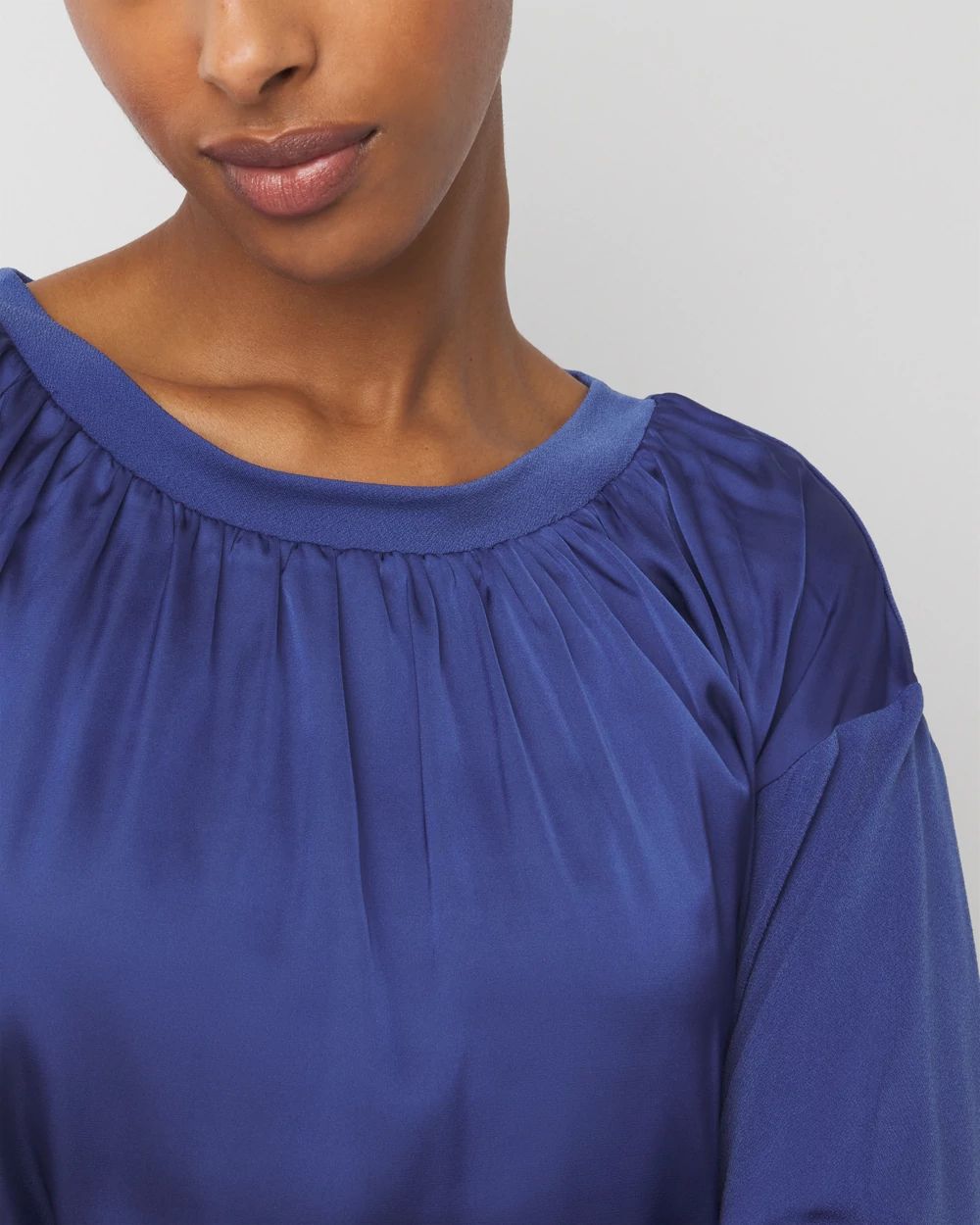 Knit Mix Satin Top click to view larger image.