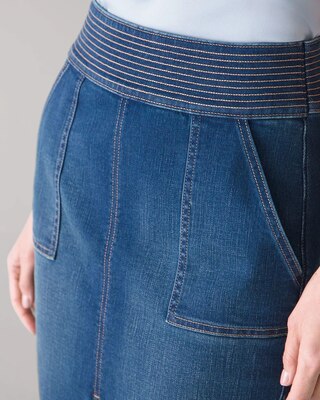 Trapunto Denim Skirt
