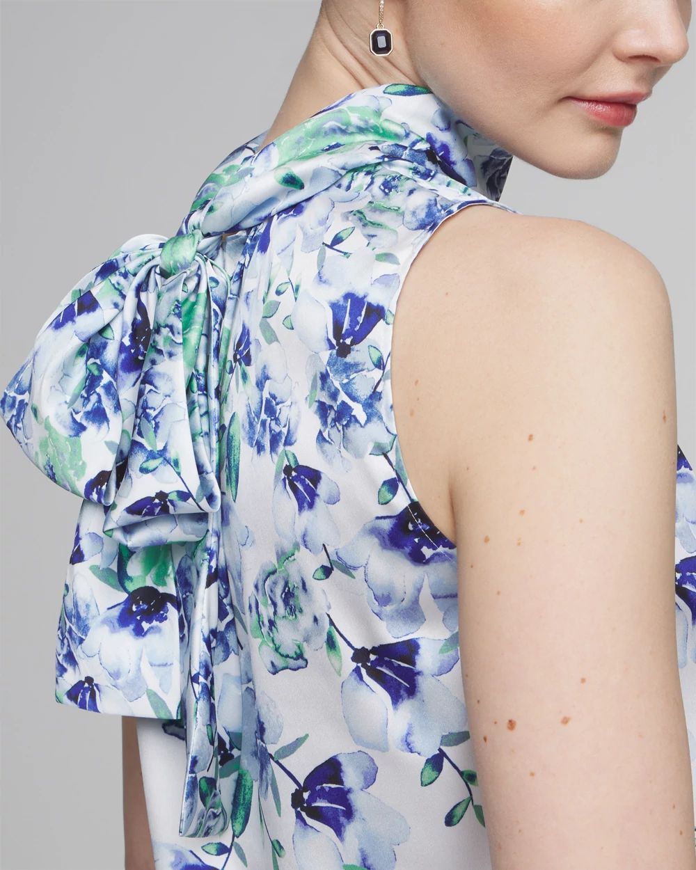 Sleeveless Tie-Back Shell Top