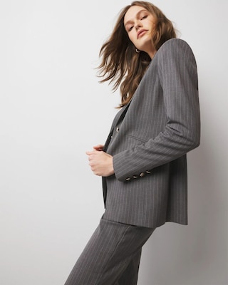 WHBM® One-Button Blazer in Pinstripe click to view larger image.