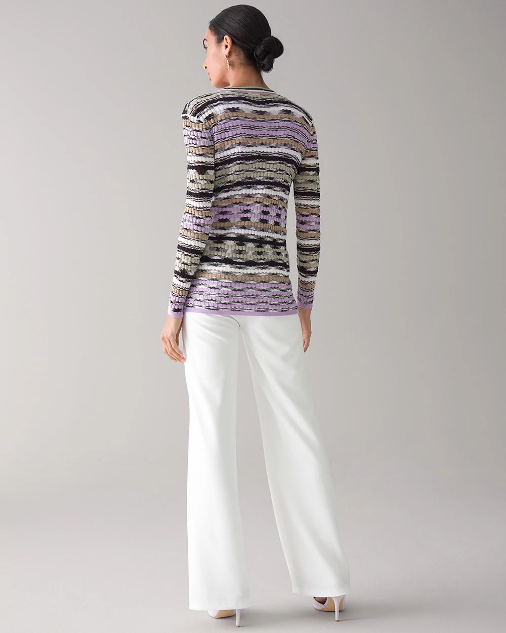 Petite Multi-Stripe Cardigan
