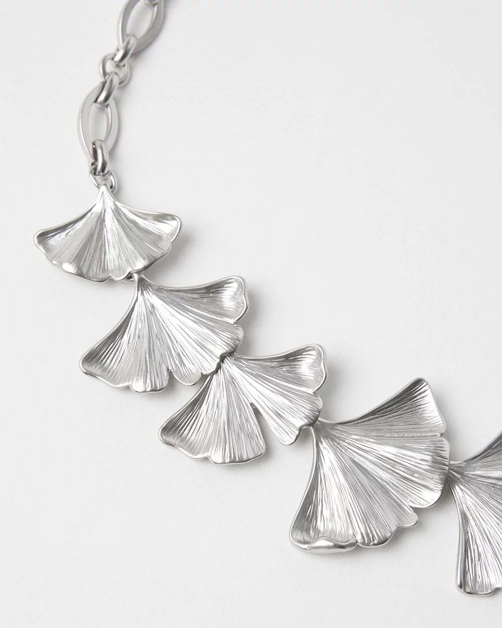 Silvertone Leaf Necklace