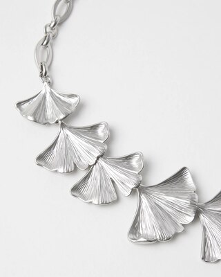 Silvertone Leaf Necklace