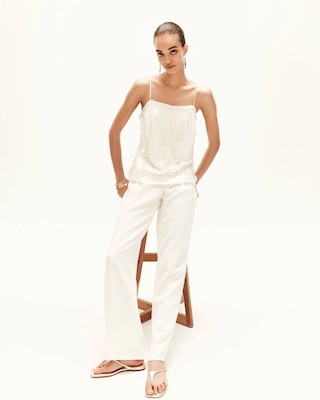 Petite Pleated Wide Leg Pant