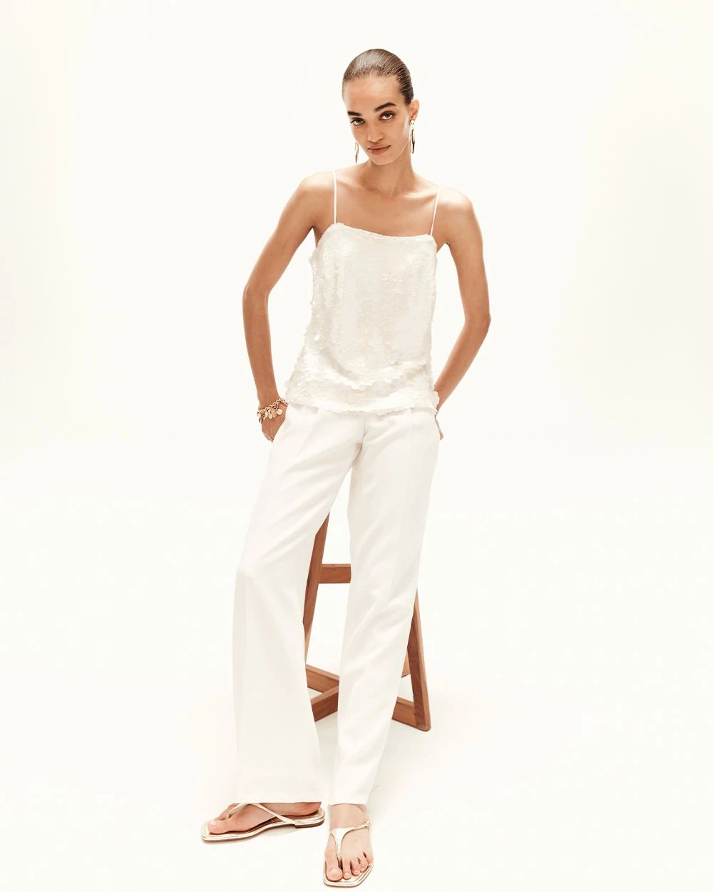 Pleated Wide Leg Pant