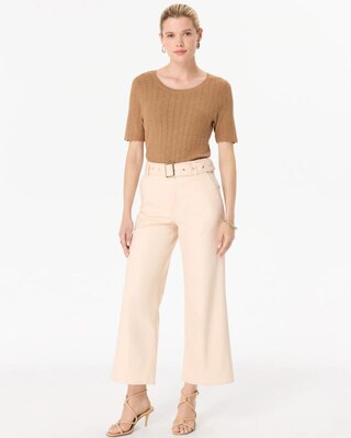 Extra High Rise Coated Wide-Leg Crop