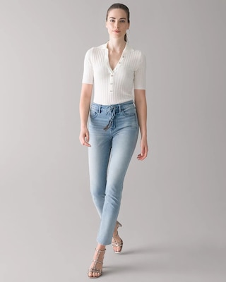 High-Rise Sculpt Tie-Waist Straight Jeans click to view larger image.