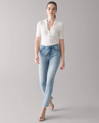 High-Rise Sculpt Tie-Waist Straight Jeans