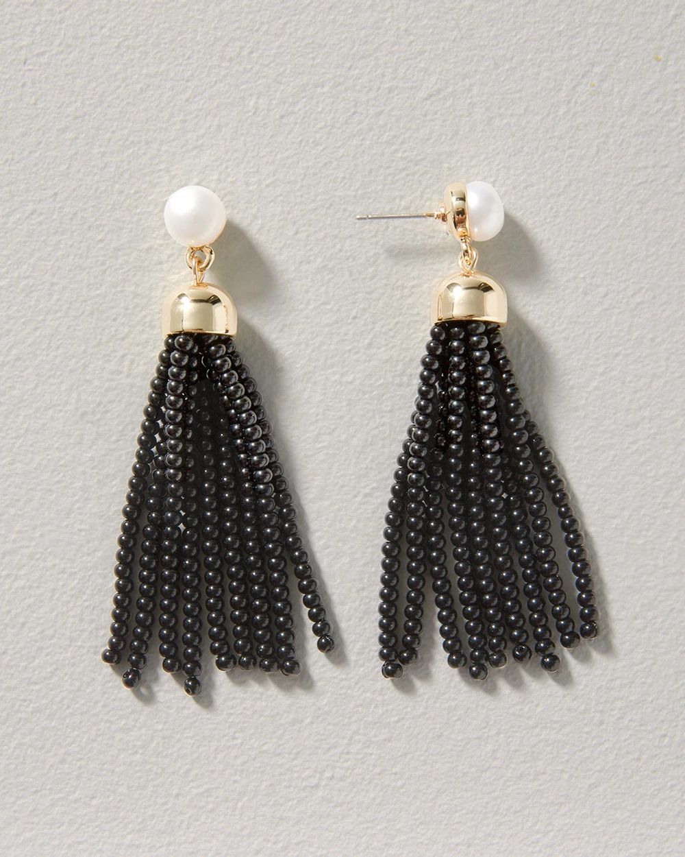 Black Tassel Earrings click to view larger image.