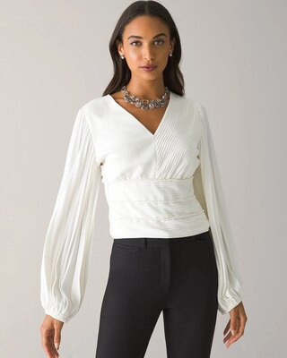 Pintucked Banded Bottom Blouse