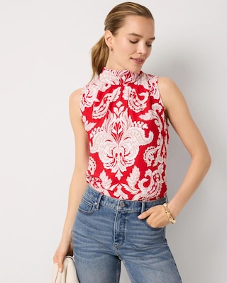 Tie-Neck Shell Halter Top