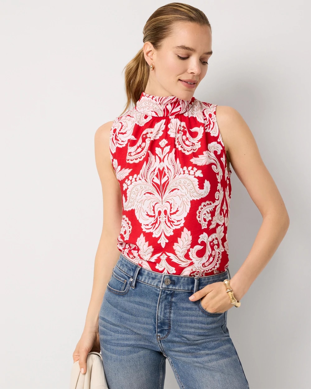 Tie-Neck Shell Halter Top