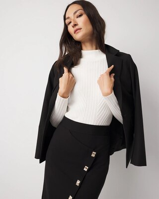 Asymmetrical Faux-Wrap Pencil Skirt click to view larger image.