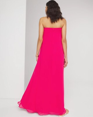 Petite Strapless Drape Gown