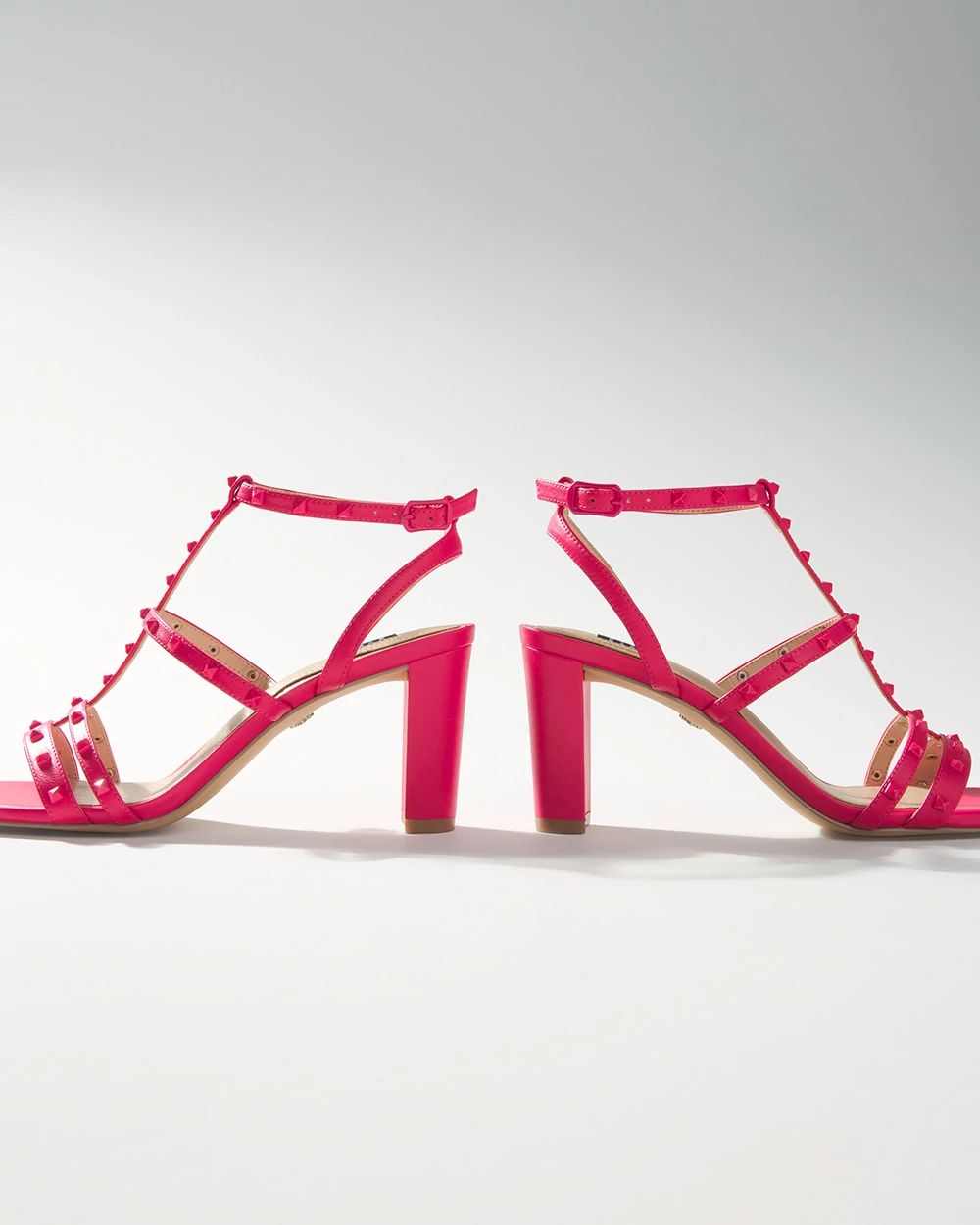 Strappy Studded Mid-Heel Sandal