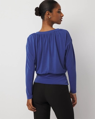 Knit Mix Satin Top click to view larger image.