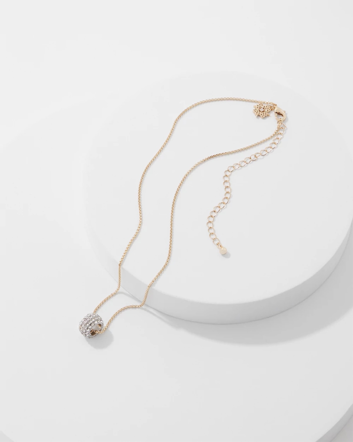 White House Black Market Pave Pendant Necklace |  In Gold