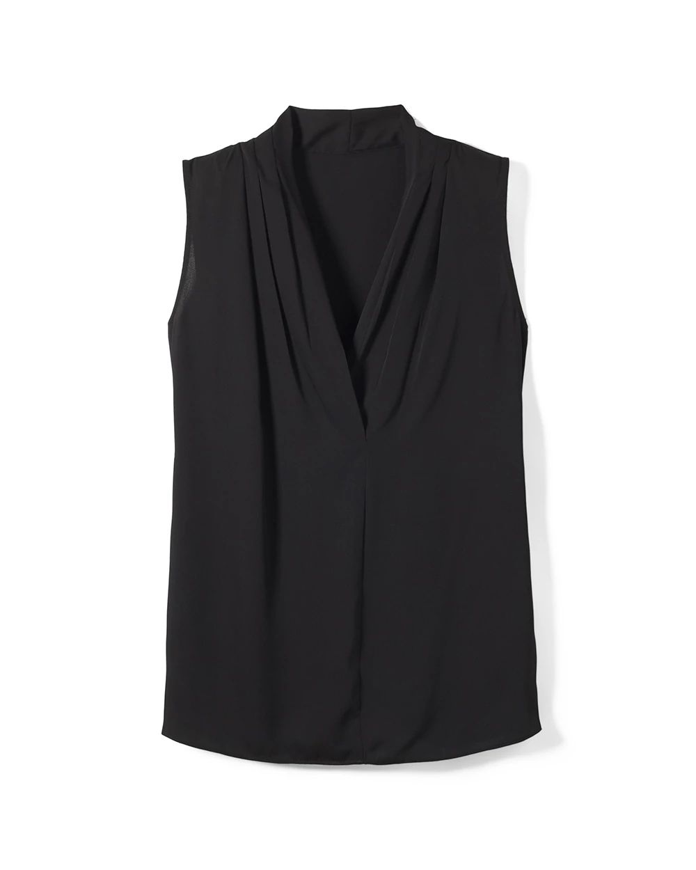 Pleated V-Neck Shell