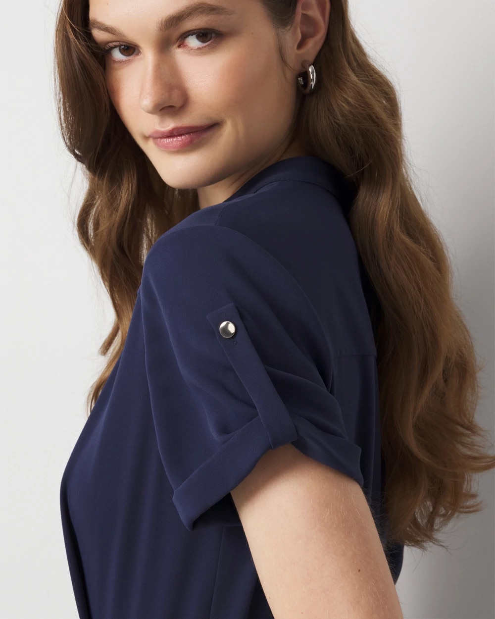 Button Front Crepe Jumpsuit