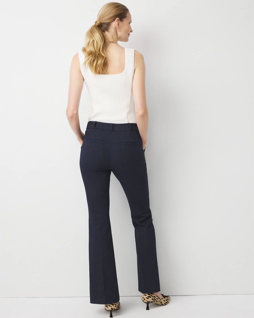 Petite High Rise Denim-Look Piper Flare