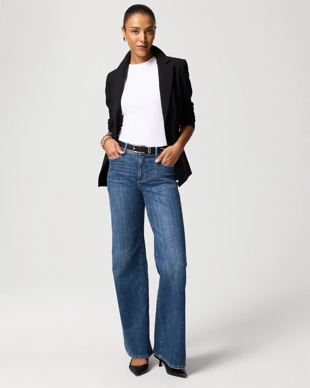 Petite High-Rise Wide Leg Jeans