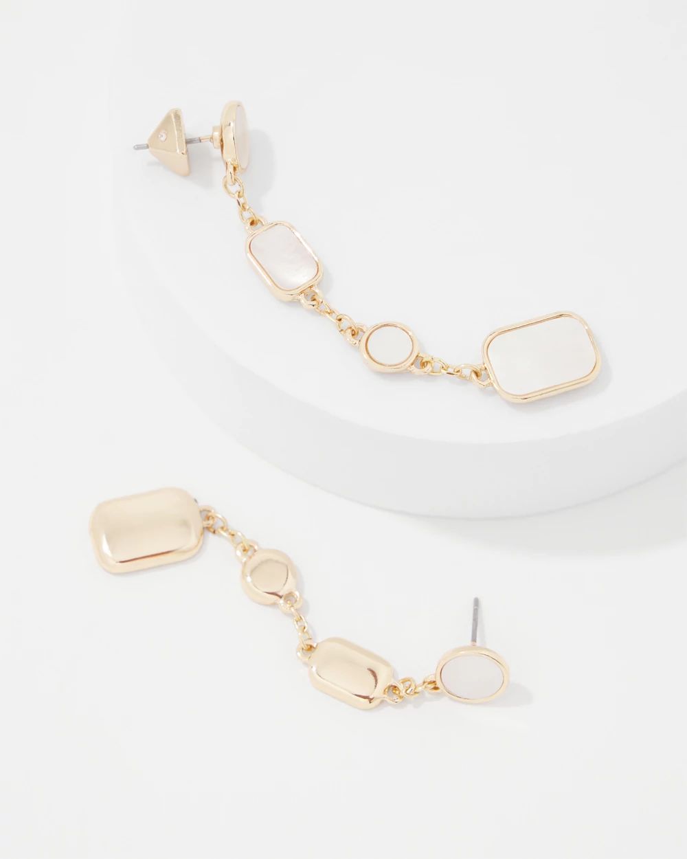 Mother of Pearl Linear Drop Earrings