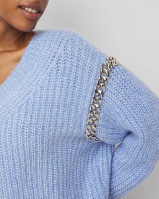 Petite Chain Detail Pullover Sweater click to view larger image.