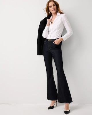 Y-Neck Poplin Shirt click to view larger image.