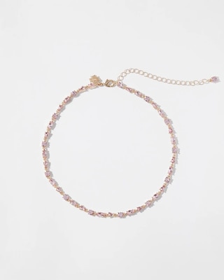 Gold Multi Rose Tennis Necklace click to view larger image.