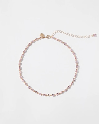 Gold Multi Rose Tennis Necklace