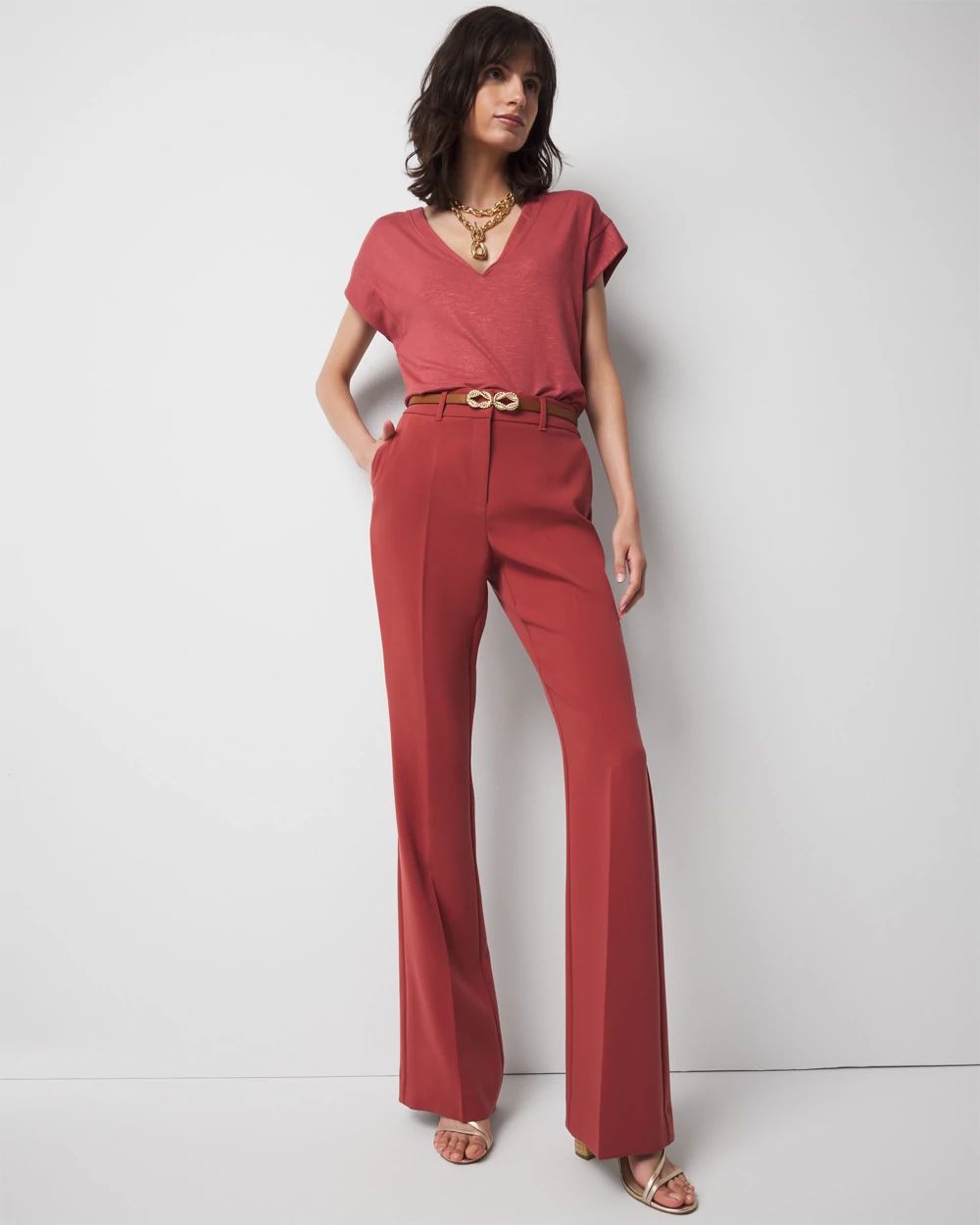 Petite High-Rise Flare Trouser