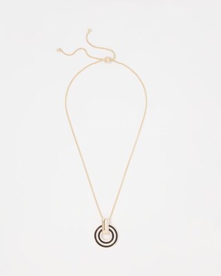 Gold Corded Inlay Pendant Necklace