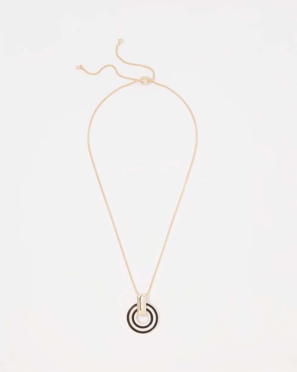Gold Corded Inlay Pendant Necklace
