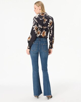 Petite Snap Pocket High-Rise Flare Jean click to view larger image.