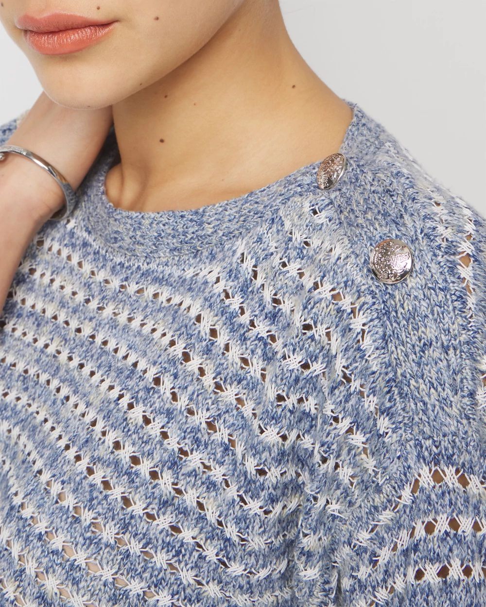 Boat Neck Button Detail Sweater