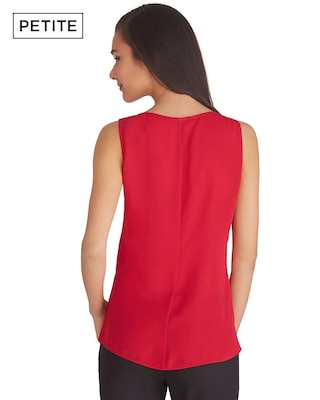 Petite Sleeveless Red Flounce Shell Top click to view larger image.