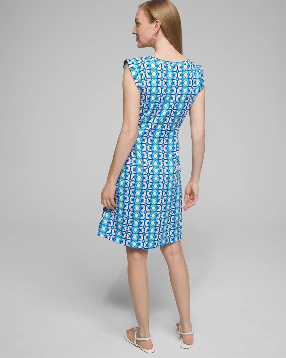 Outlet WHBM Rolled Sleeve Smocked Dress