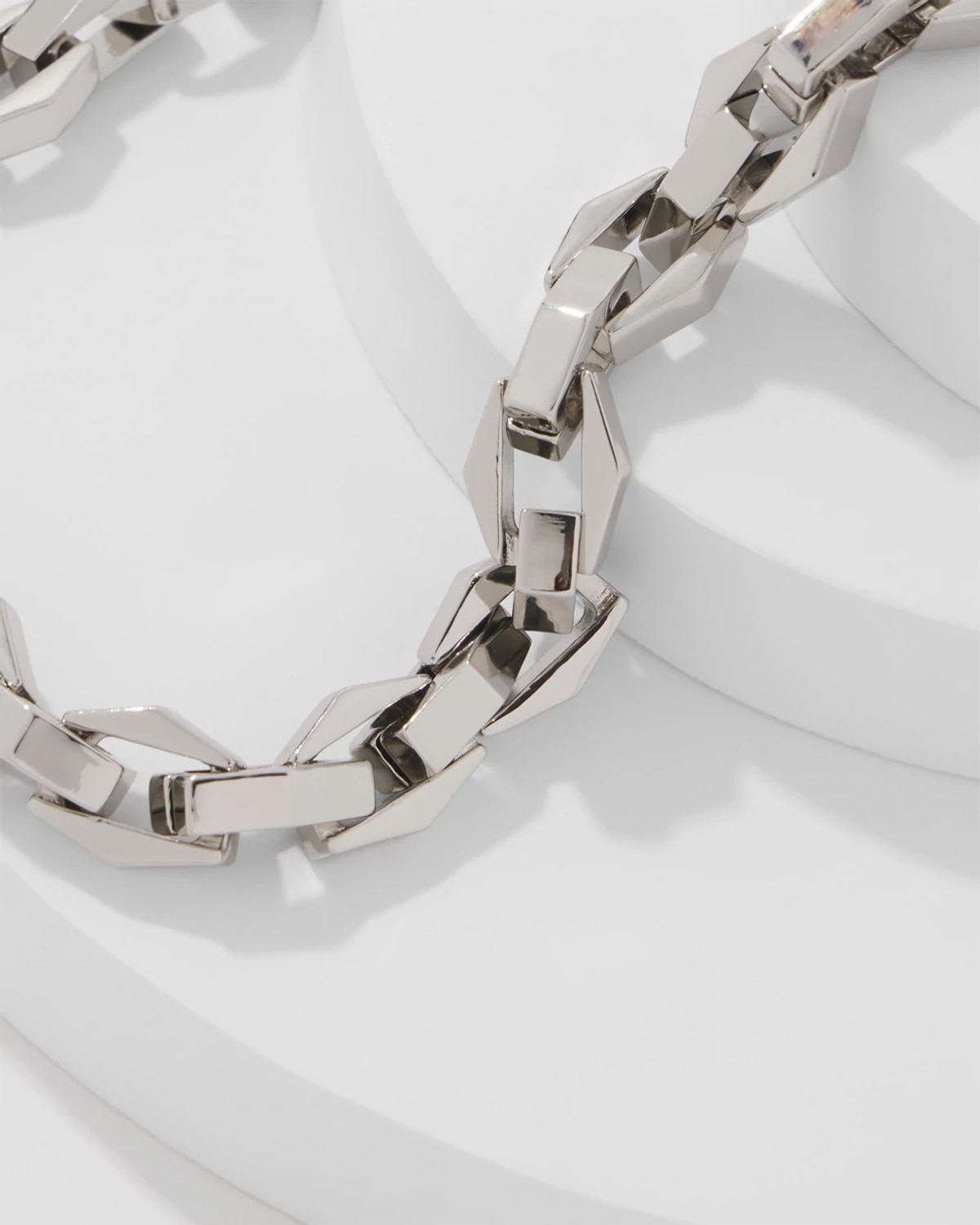 White House Black Market Geometric Links Necklace |  In Silver