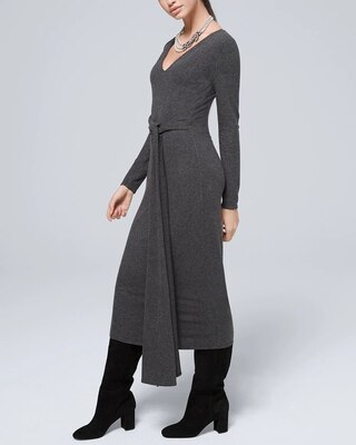 Cozy Midi Dress with Twisted Belt