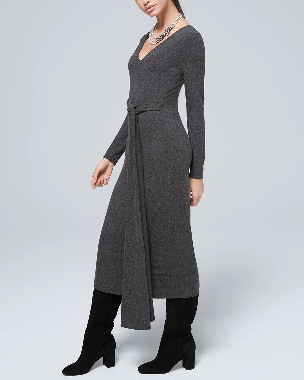 Cozy Midi Dress with Twisted Belt click to view larger image.
