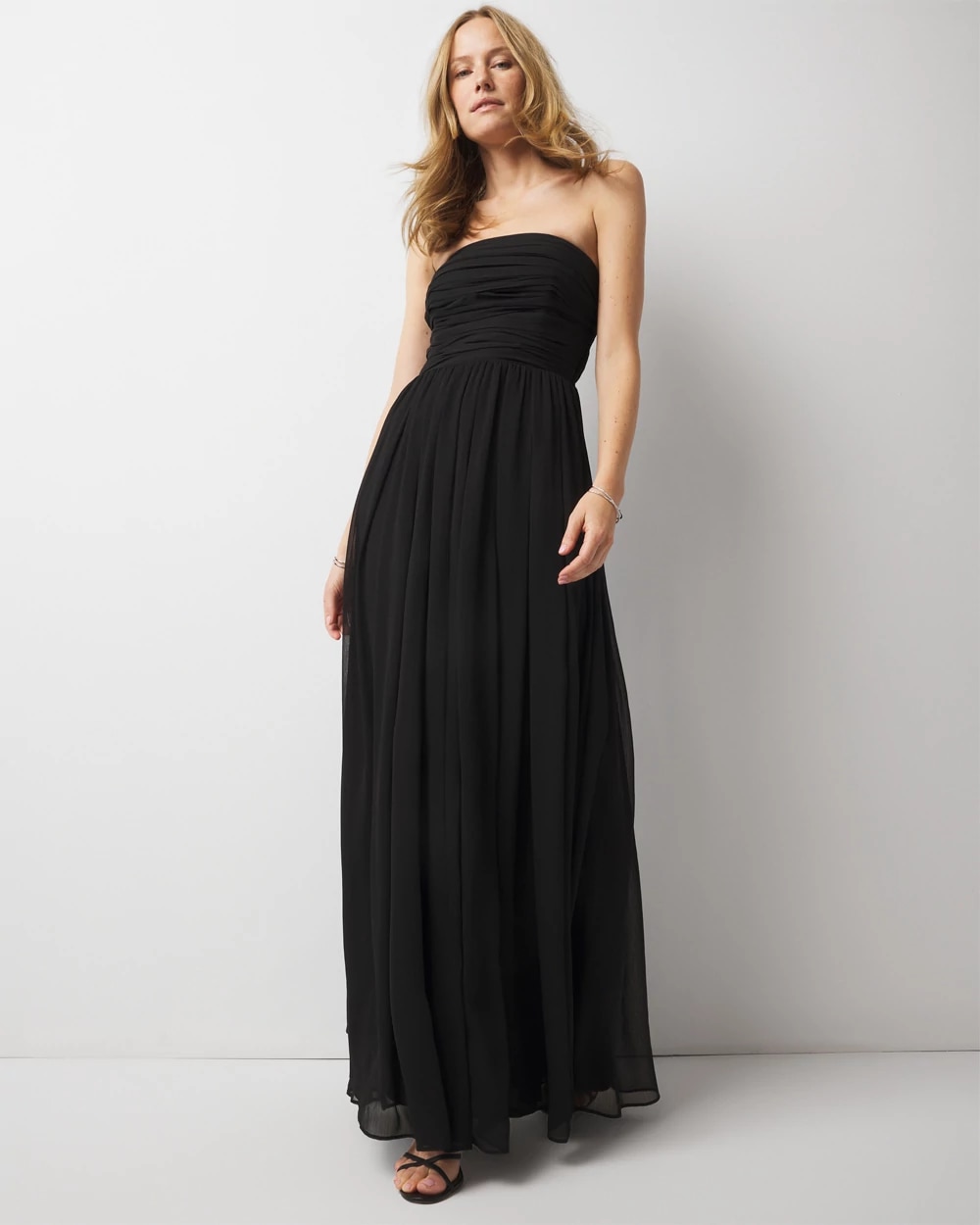 Strapless Chiffon Maxi Dress | White House Black Market Strapless Chiffon Maxi Dress | White House Black Market