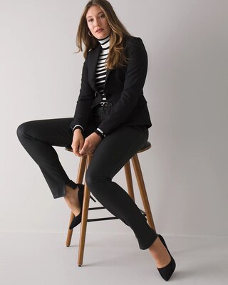 Curvy-Fit Mid-Rise Coated Slim Jeans