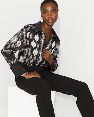 Satin Tuxedo Cuff Shirt click to view larger image.