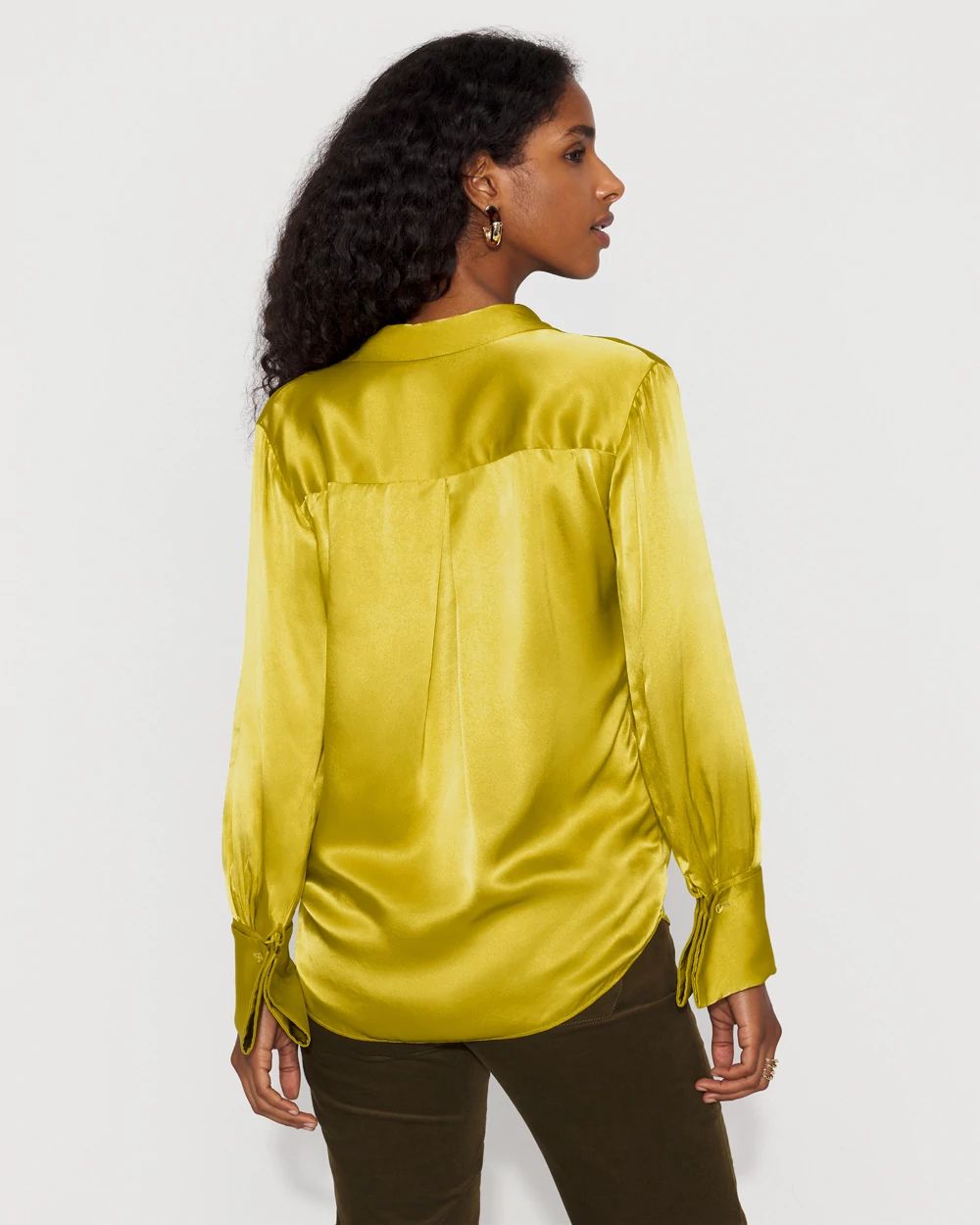 Satin Tuxedo Cuff Shirt click to view larger image.