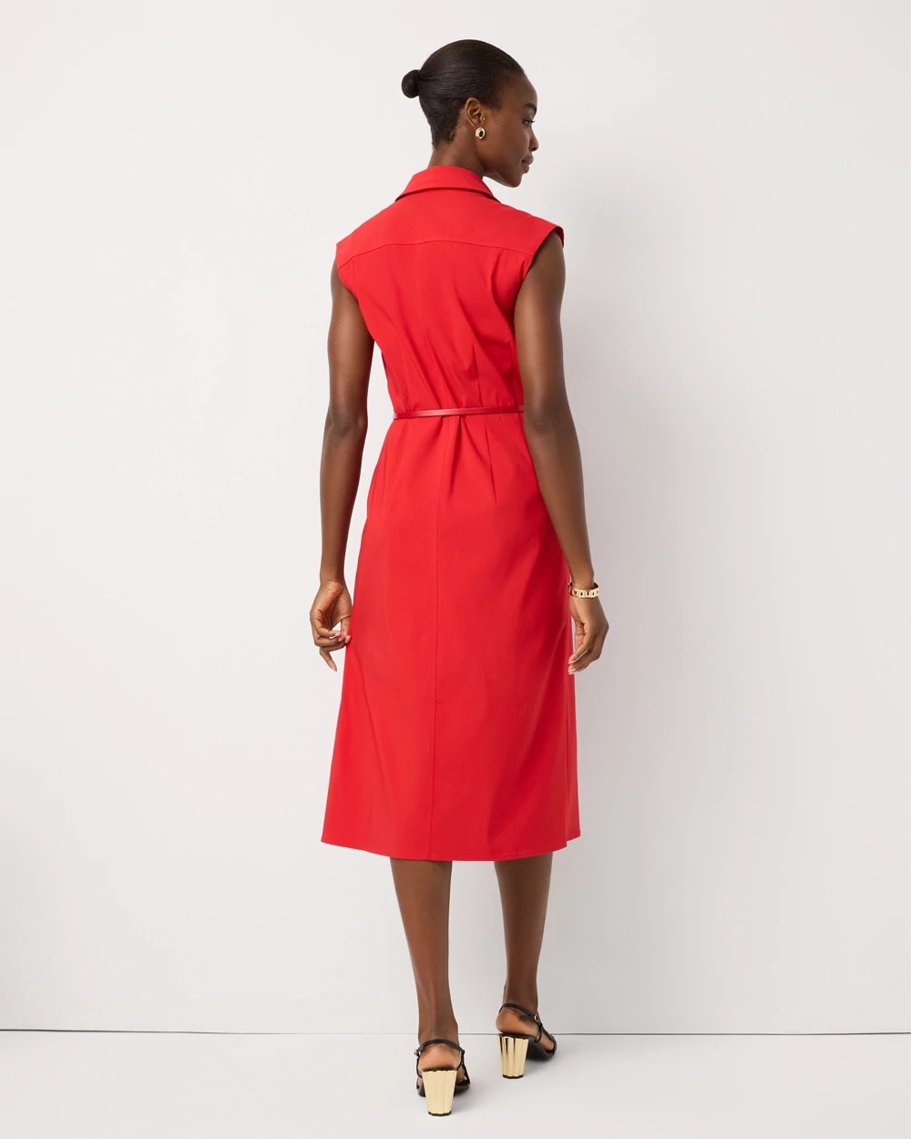 Belted Midi Shirt Dress - image 4