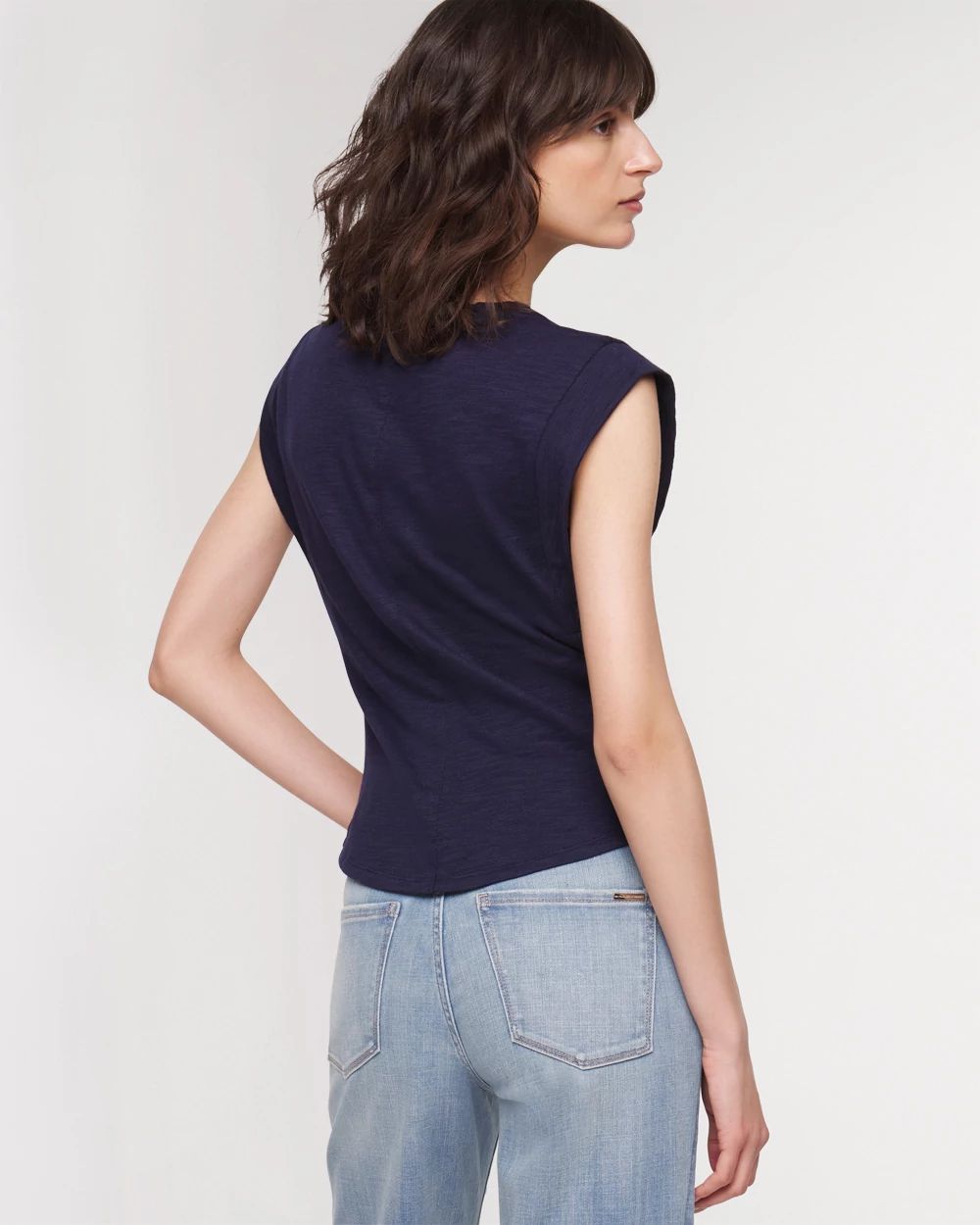 Lace-Up Peplum Tee