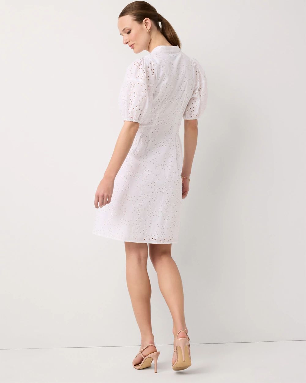 Eyelet Cotton Mini Dress click to view larger image.