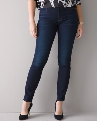 Curvy-Fit High-Rise Cashmere Denim Slim Jeans