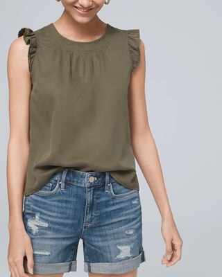 Silky Soft Denim Ruffle Top