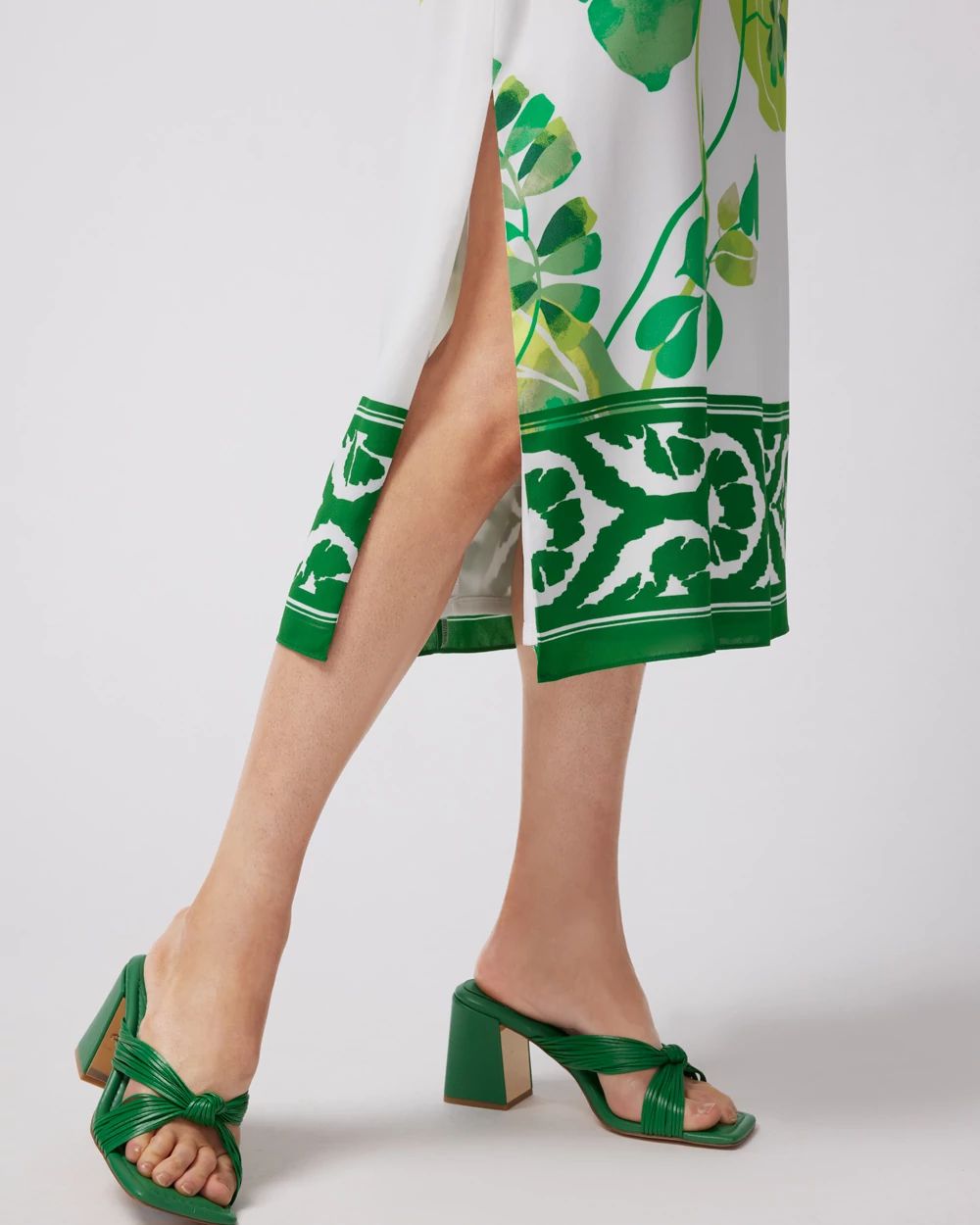 Tie-Neck Halter Midi Dress